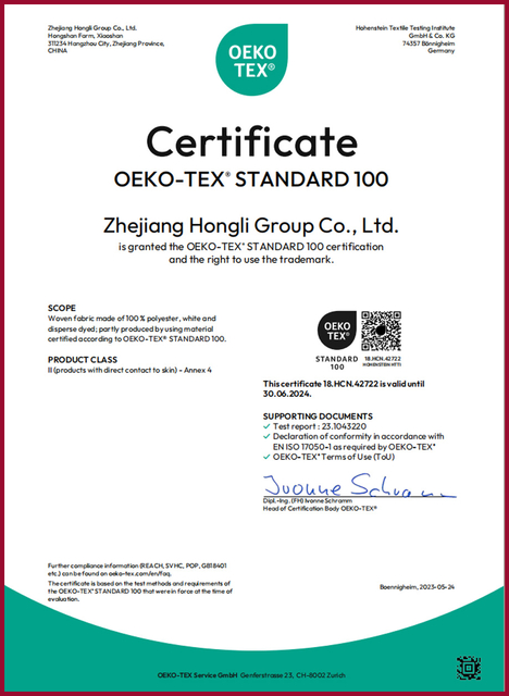 Certificato di Zhejiang Hongli Group Co., Ltd